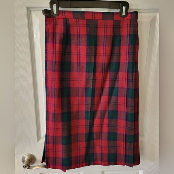 %100 wool vintage plaid skirt - Picture 2 of 3